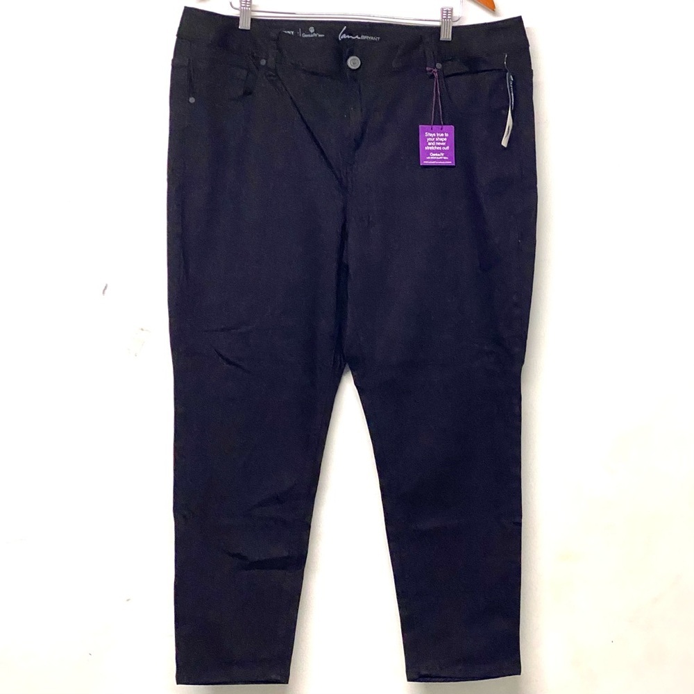 NWT Lane Bryant Black Skinny Jeans Genius Fit Dark Denim 22 Short